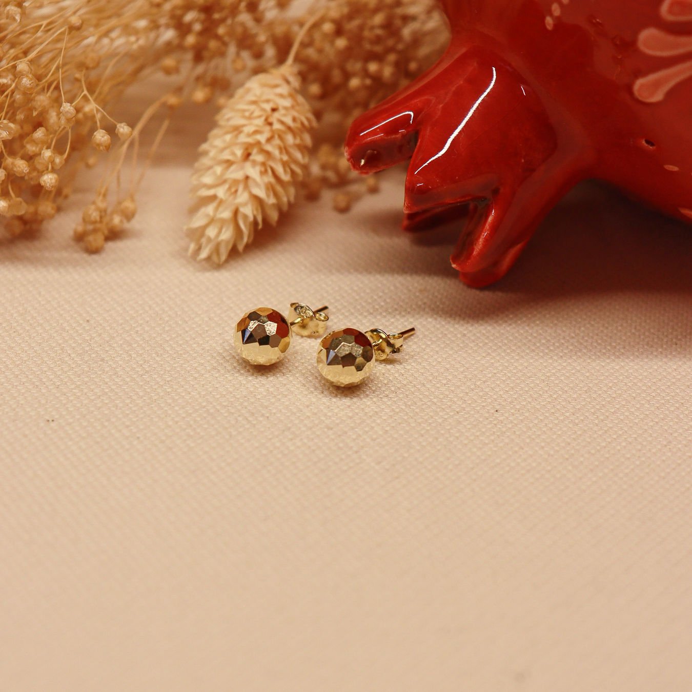 8 mm Disko Top Vidalı Küpe