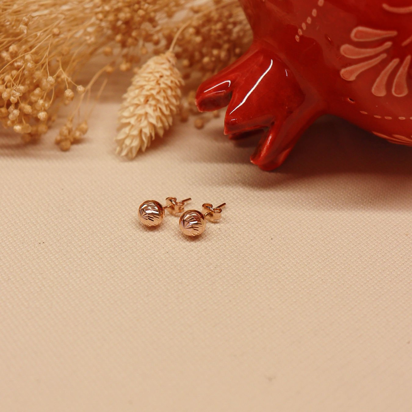 8 mm Rose Dorika Vidalı Küpe