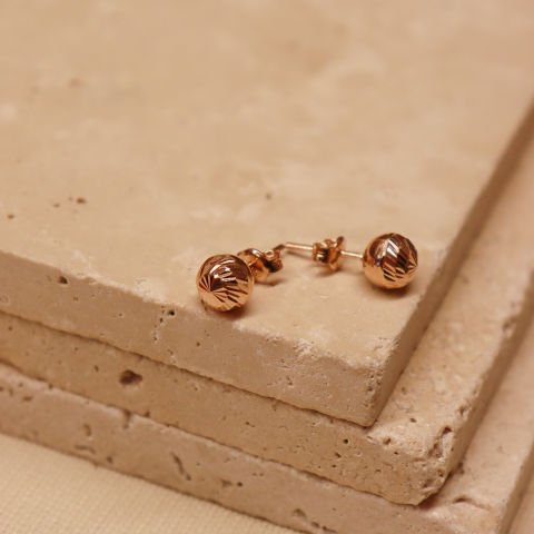 8 mm Rose Dorika Vidalı Küpe