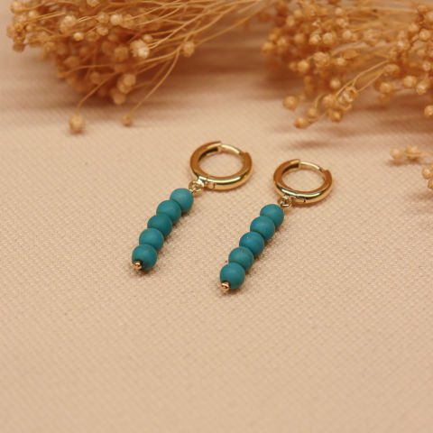 4 mm Firuze Sallantılı Küpe