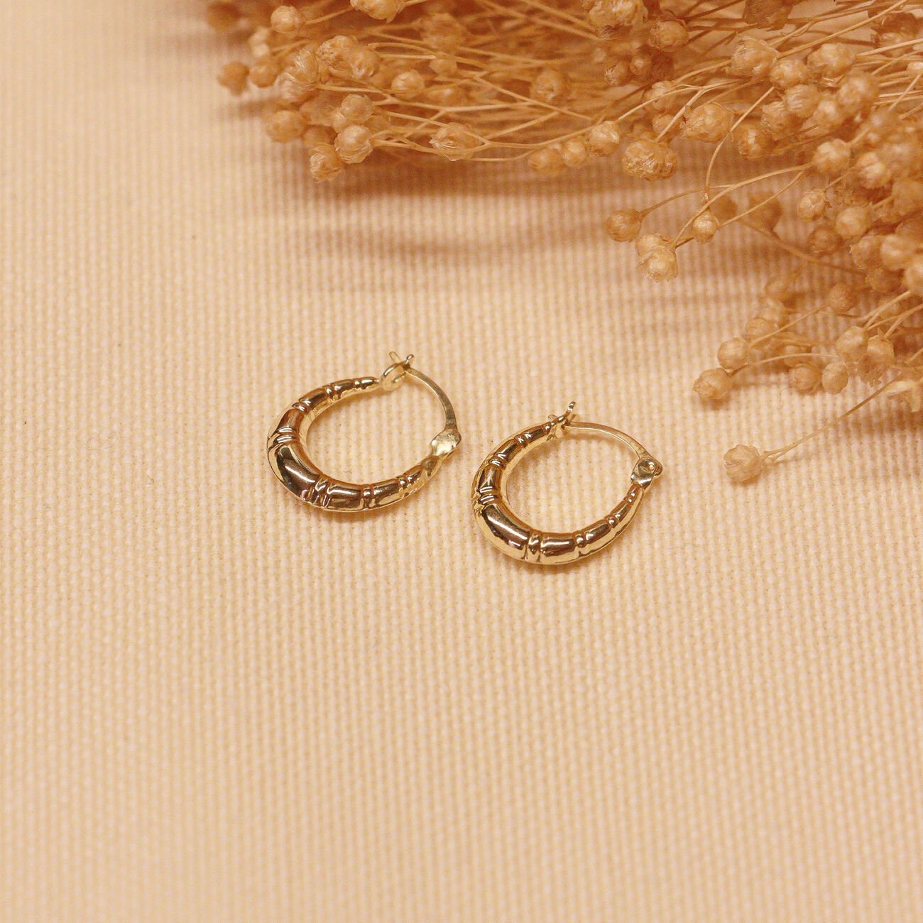 Desenli Mini Halka Küpe