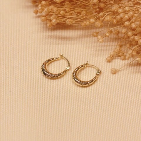 Desenli Mini Halka Küpe