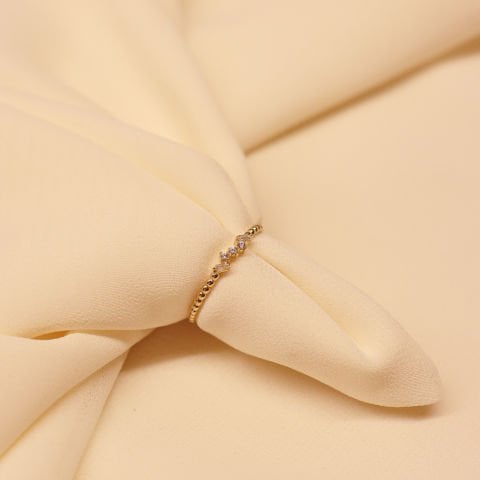 Mini Baget Taşlı Minimal Yüzük
