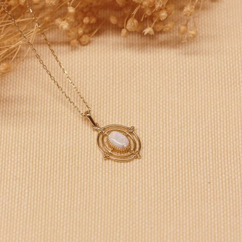Opal Pusula Minimal Kolye