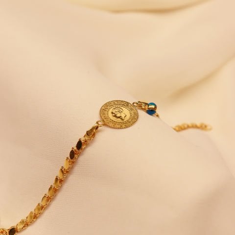 Pullu Zincirli Çeyrekli Bileklik