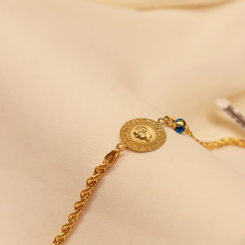 Halat Zincirli Çeyrekli Bileklik