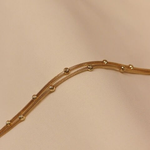 İki Sıra Dorika Toplu Modern Bileklik