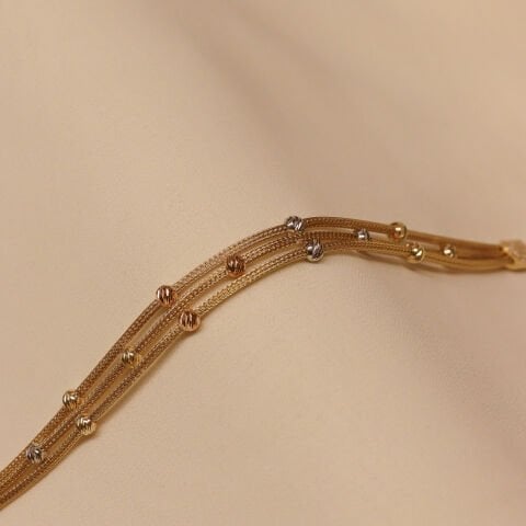 Üç Sıra Dorika Toplu Modern Bileklik