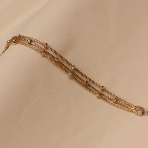 Üç Sıra Dorika Toplu Modern Bileklik