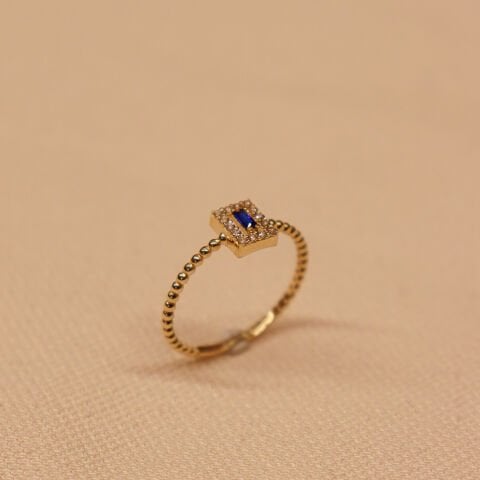 Safir Taşlı Minimal Yüzük