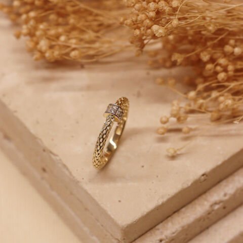 Hasır Örme Minimal Yüzük