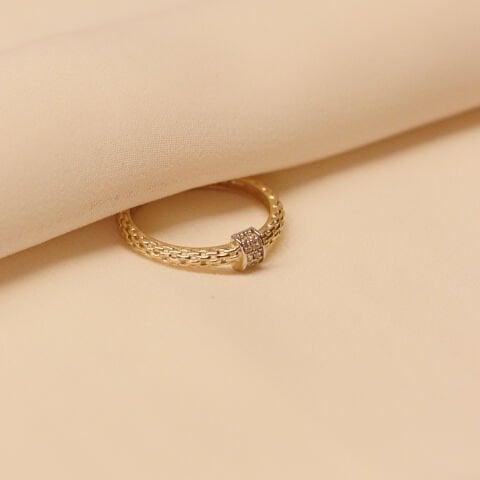 Hasır Örme Minimal Yüzük