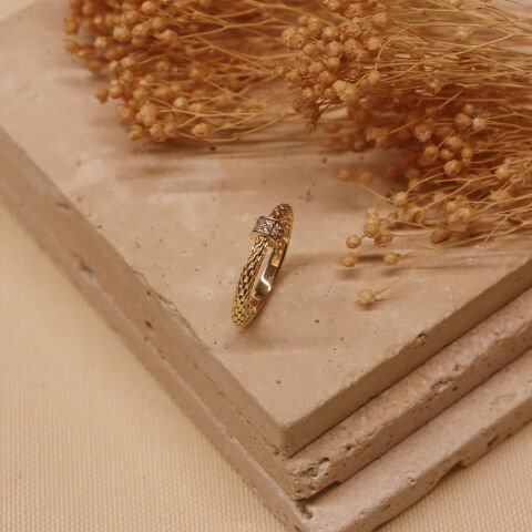 Hasır Örme Minimal Yüzük