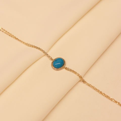 Sıvama Firuze Taşlı Minimal Bileklik