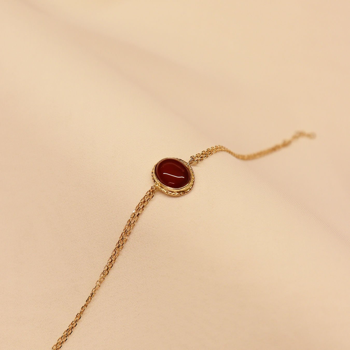 Sıvama Akik Taşlı Minimal Bileklik