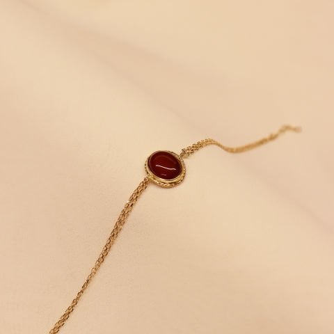 Sıvama Akik Taşlı Minimal Bileklik