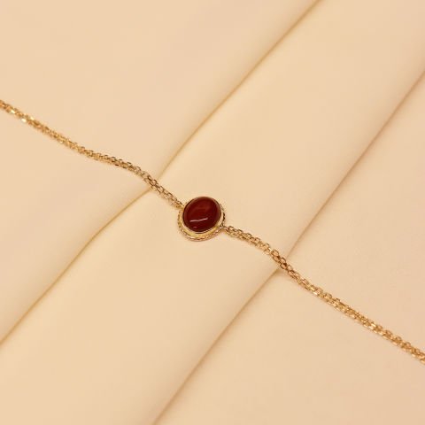 Sıvama Akik Taşlı Minimal Bileklik