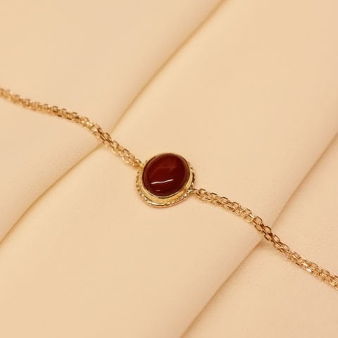Sıvama Akik Taşlı Minimal Bileklik