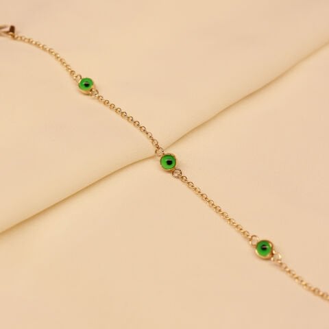 Yeşil Göz Boncuklu Modern Bileklik