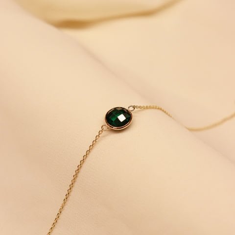 Zümrüt Sıvama Taşlı Modern Bileklik