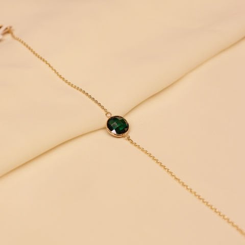 Zümrüt Sıvama Taşlı Modern Bileklik