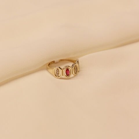 Sekizgen Çerçeveli Modern Yüzük