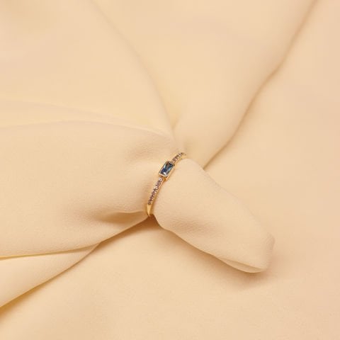 Aquamarine Taşlı Minimal Yüzük