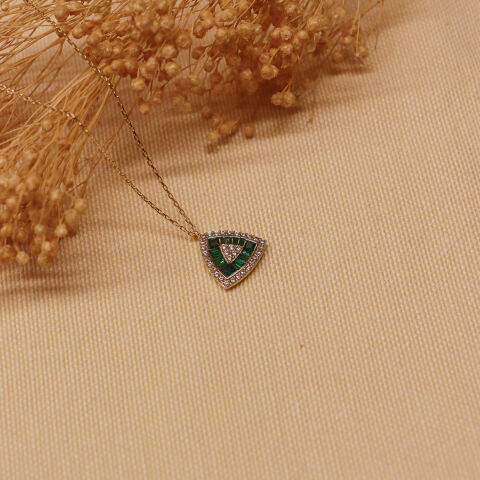 Green Trapez Modern Kolye