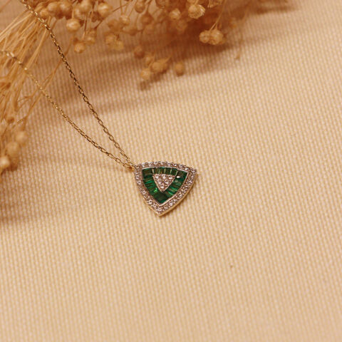 Green Trapez Modern Kolye